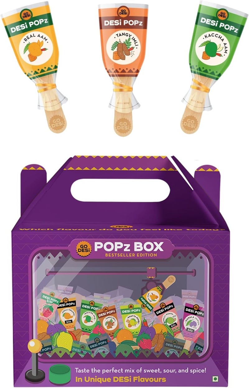 GO DESi Pops Trial Pack - Gift Basket with Tangy Imli, Kaccha Aam, and Real Aam Lollipops - Image 1